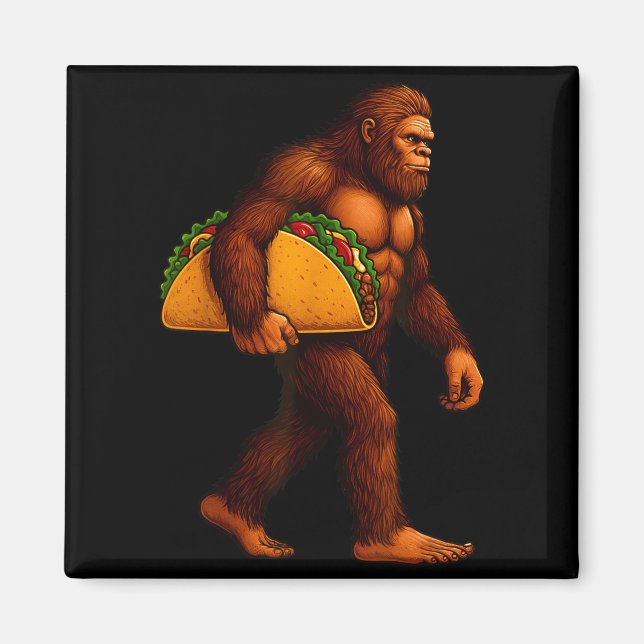 Imã Bigfoot Taco Sasquatch Walking Taco Funny Shirt Me (Frente)