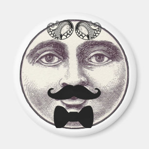Imã Bigode lua homem vintage gravata borboleta rosto i