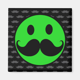 Imã bigode verde retrô bigode