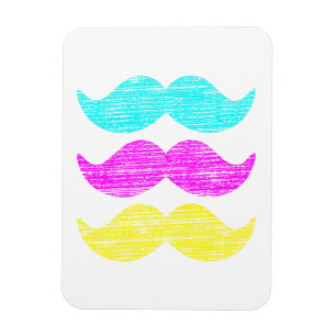 Ímã Bigodes CMY (estilo letterpress)