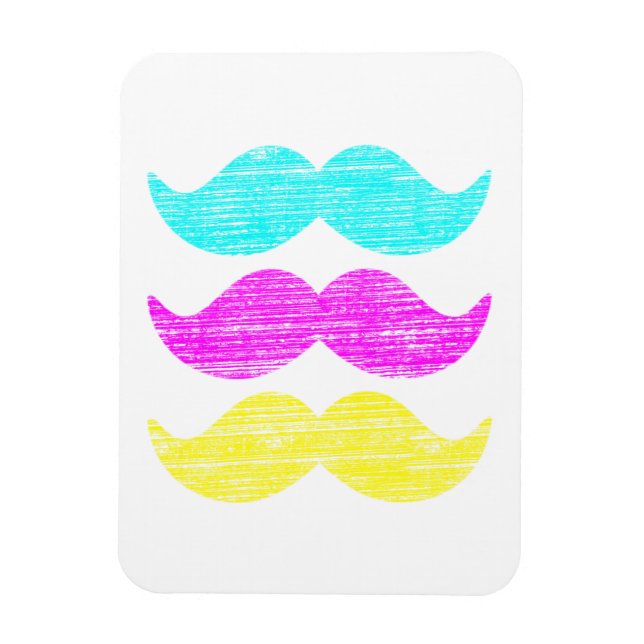 Ímã Bigodes CMY (estilo letterpress) (Vertical)