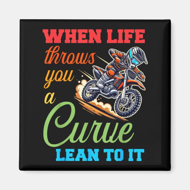Imã Biker Motorcycle Lover When Life Throws You A Curv (Frente)