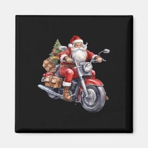 Imã Biker Papai Noel Sobre A Motocicleta De Natal Biki