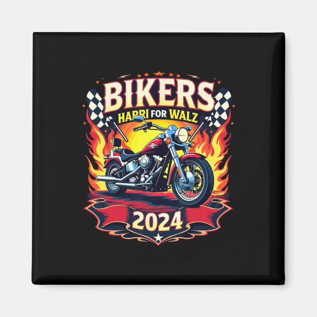 Imã Bikers For Harris Wheimer 2024 Harris Waltz Electi (Frente)
