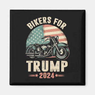 Imã Bikers For Trump 2024 Motorcycle Us American Flag