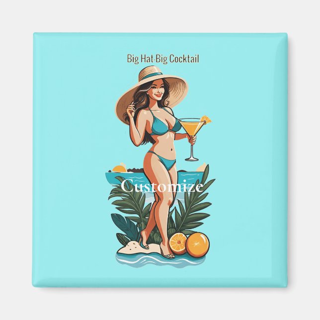 Imã Bikini Babe Big Hat - Grande Coquetel Thunder_Cove (Frente)