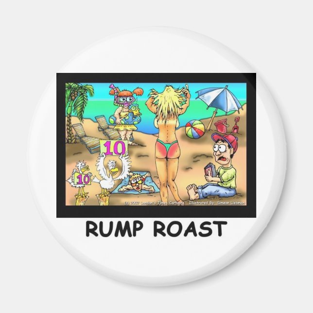 Imã Bikini Rump Roast Camisetas e Presentes Divertidos (Frente)