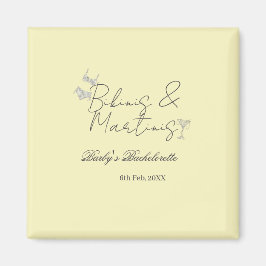 Imã Bikins & Martinis bachelorette party yellow retro