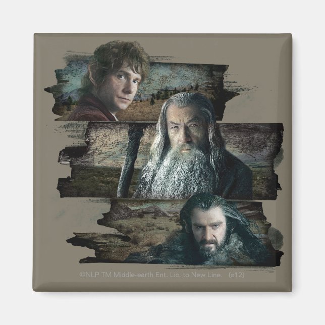 Imã BILBO BAGGINS™, Gandalf, THORIN OAKENSHIELD™ (Frente)