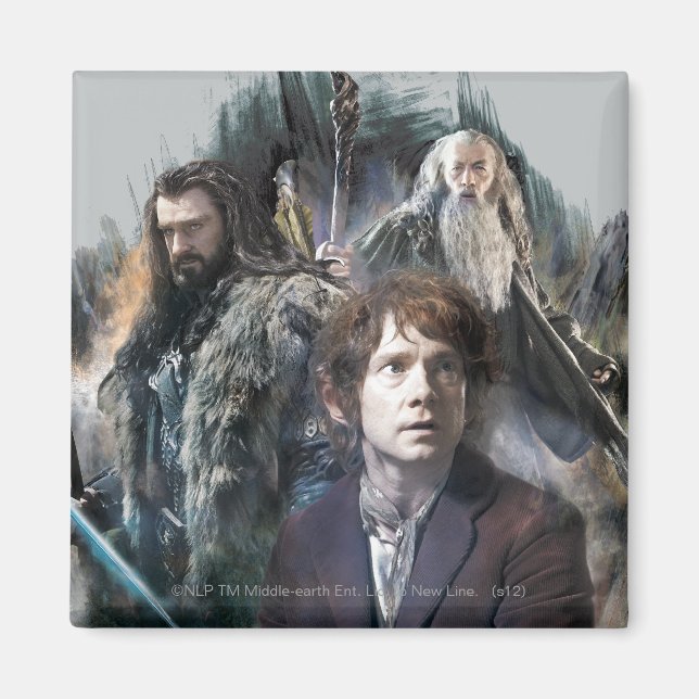 Imã BILBO BAGGINS™, THORIN OAKENSHIELD™ E Gandalf (Frente)