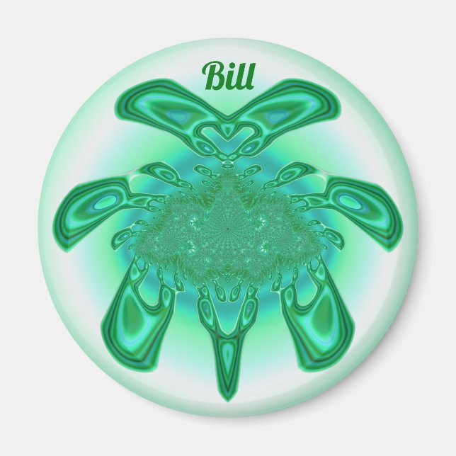 Imã BILL ~ Sombras verdes, brancas ~ Design impression (Frente)