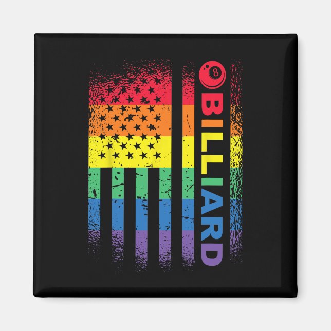 Imã Billiard 8ball Piscina Billiard American Flag - Bi (Frente)