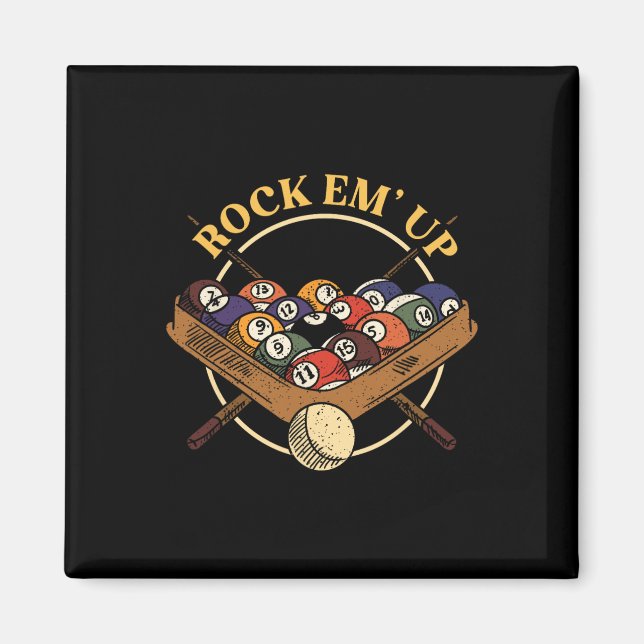 Imã Billiard Ball Rack Stick Cue Billiard Player Snoo (Frente)