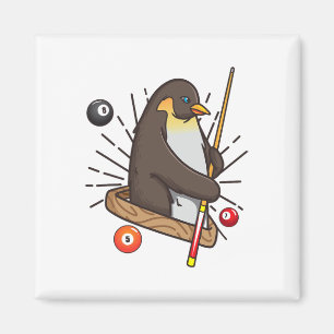 Imã Billiard Penguin Hustler Piscina Camisa Snooke Das