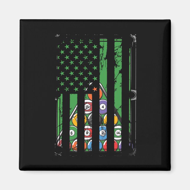 Imã Billiard Rack Usa American Flag Billiards Player S (Frente)