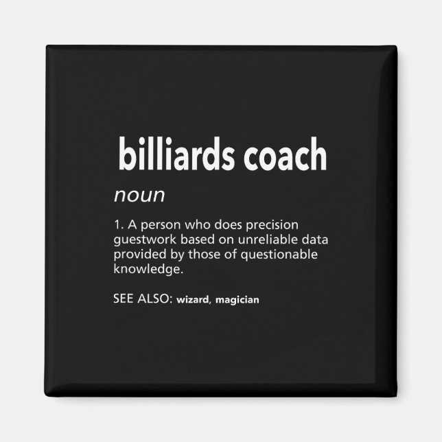 Imã Billiards Coach Definition Funny Piscina Player Hu (Frente)