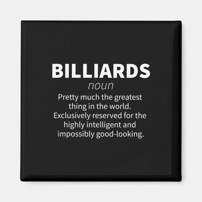 Imã Billiards Funny Definition Piscina Snooker Player  (Frente)