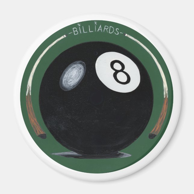 Imã Billiards Piscina Oito Ball (Frente)