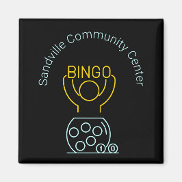 Imã Bingo Night Neon Line Art Personalizável