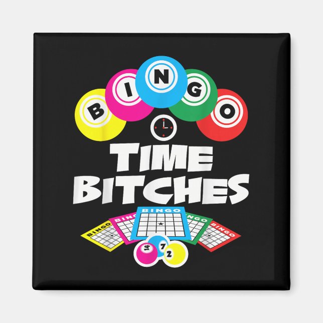 Imã Bingo Time Es Funny Bingo Player Game Lover Gift H (Frente)