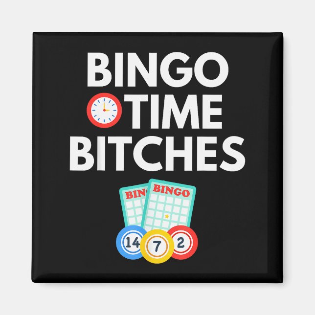Imã Bingo Time Es Funny Bingo Player Game Lover Gift H (Frente)