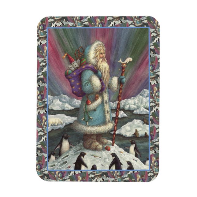 ÍMÃ BINTEIRA AZUL, LUZES DE NORTE E PINGUINAS (Vertical)