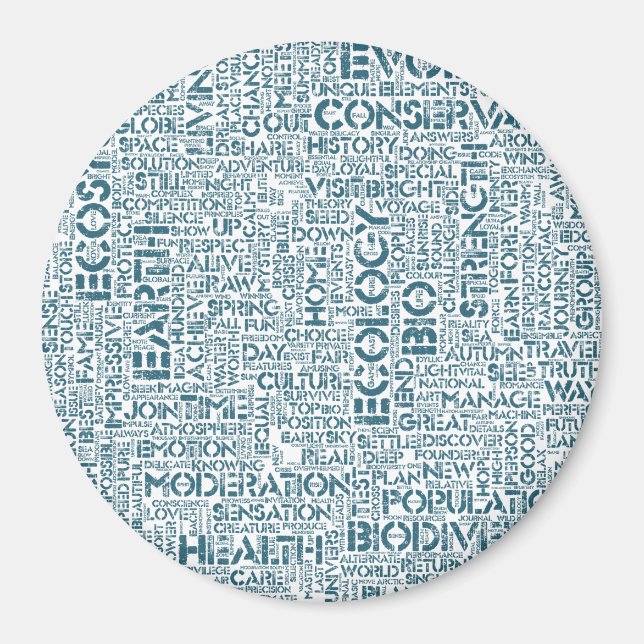 Imã Bio Nuage de Mots Texte Motif Biodiversité (Frente)