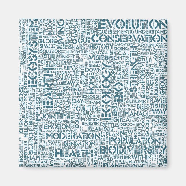 Imã Bio Nuage de Mots Texte Motif Biodiversité (Frente)