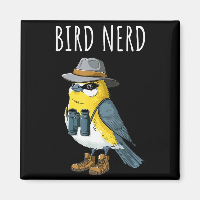 Imã Bird Nerd Funny Bird Watching Birding Bird Lover W (Frente)