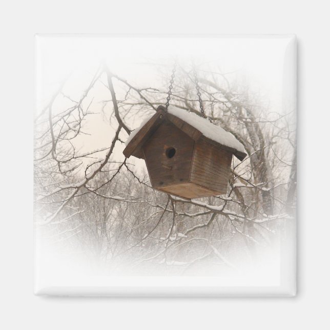 Imã Birdhouse de inverno (Frente)