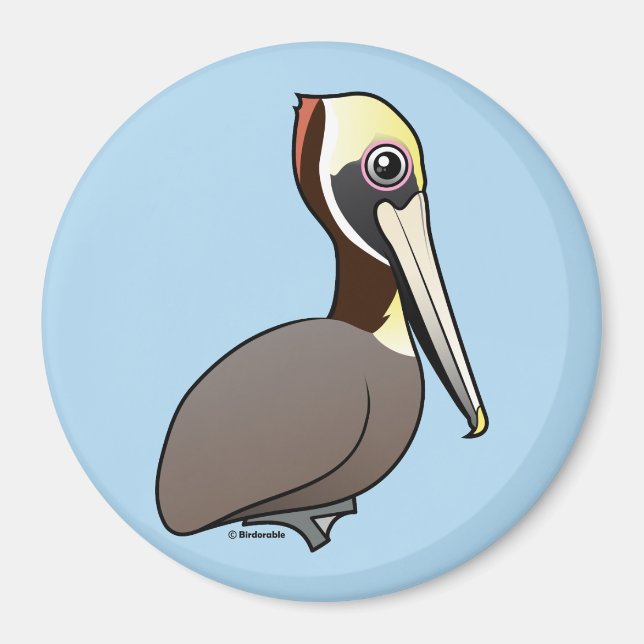 Imã Birdorable Brown Pelican (Frente)