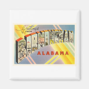 Imã Birmingham Alabama AL Old Viagens vintage Souvenir