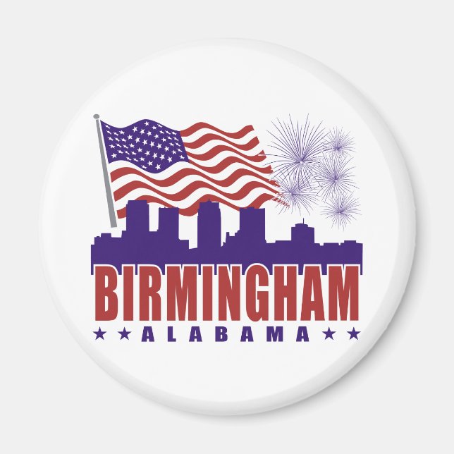 Imã Birmingham Alabama Patriotic Magnet (Frente)
