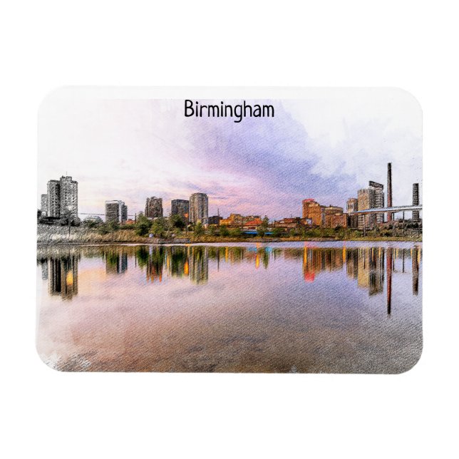 Ímã Birmingham England Panorama View (Horizontal)