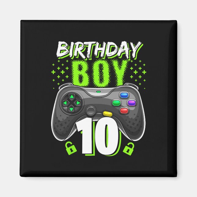 Imã Birthday Boy 10 Video Game Controller Gamer 10th B (Frente)