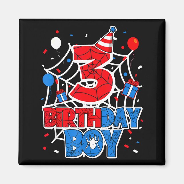 Imã Birthday Boy 3 Year Old Sders 3rd Birthday Kids  (Frente)