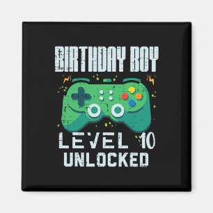 Imã Birthday Boy Level 10 Gamer Controller 10 Desbloqu