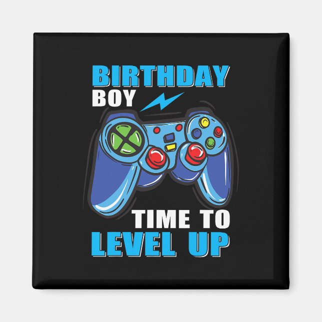 Imã Birthday Boy Time To Level Up Video Game Boys (Frente)