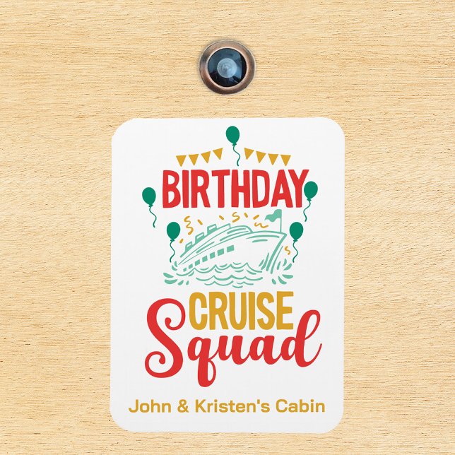 Ímã Birthday Cruise Funny Group Personalizado Esquadrã (Criador carregado)