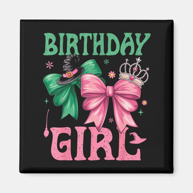Imã Birthday Girl Nk And Green Birthday Witch Women Gi (Frente)