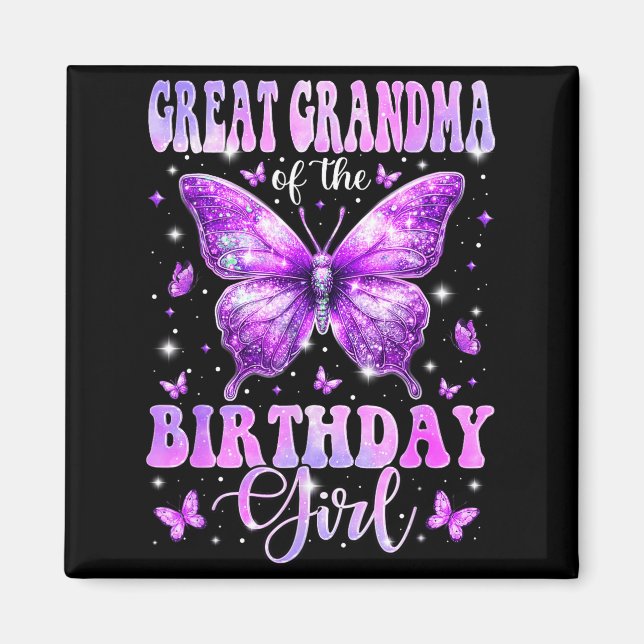 Imã Bisavó da Borboleta da Menina de Aniversário (Frente)