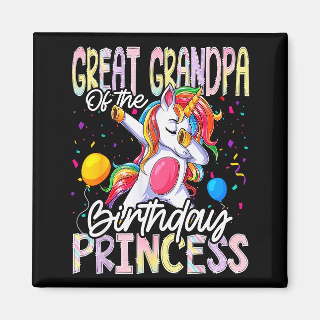Imã Bisavô Da Princesa De Aniversário Dabbing Uni (Frente)
