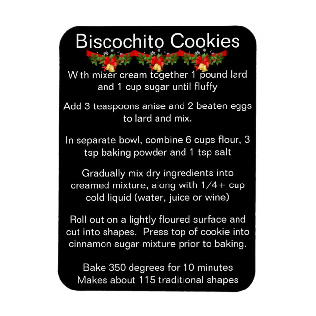 Ímã Biscochito New Mexico's official cookie recipe (Vertical)