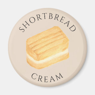 Imã Biscoito de Creme Shortbread Ímã Desenhado à Mão