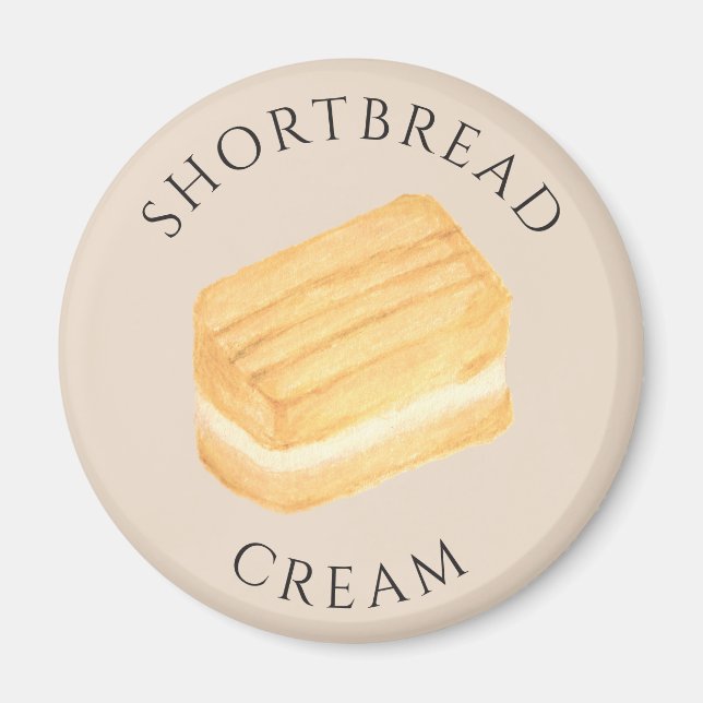 Imã Biscoito de Creme Shortbread Ímã Desenhado à Mão (Frente)