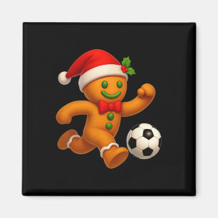 Imã Biscoito de Gengibre Jogando Futebol Feliz Natal 