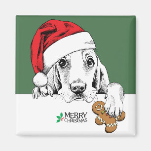 Imã Biscoito do Natal de Basset Hound