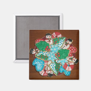 Imã Biscoitos de açúcar decorados do Natal do entalh