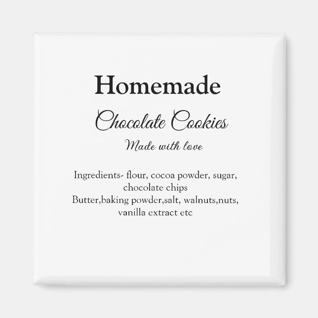 Imã Biscoitos de chocolate feitos em casa com amor adi (Frente)