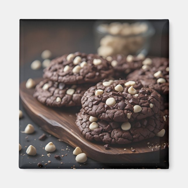Imã Biscoitos de Chocolate Preto Com Lascas de Chocola (Frente)